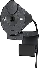 Logitech Brio 300 Full HD Webcam With Privacy Shutter, Noise Reduction Microphone, USB-C, Ceritified Zoom, Microsoft Teams, Google Meet, Auto Light Correction, Streaming Webcam - Graphite