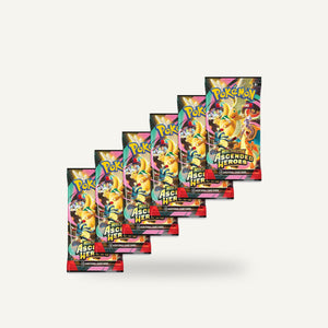 Six Ascended Heroes booster packs included in the bundle